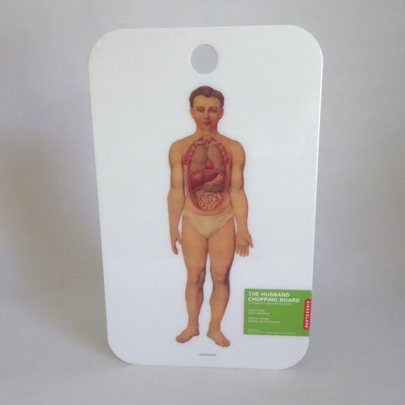 NEW VINTAGE KIKKERLAND BRAND THE HUSBAND CHOPPING CUTTING BOARD KITCHEN TOOL - Picture 1 of 7
